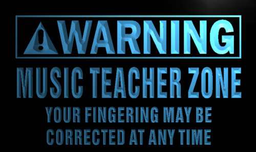 Warning Music Teacher Zone Neon Light Sign